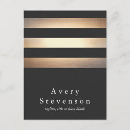 Eleganter Gold- und Black Striping Designer Postkarte