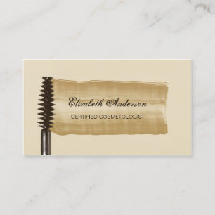 Eleganter Gold- und Brown Mascara Kosmetologe Visitenkarte