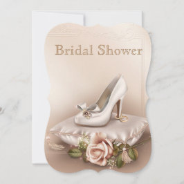 Eleganter Gold- und Elfenbeinheiratsinvit Einladung