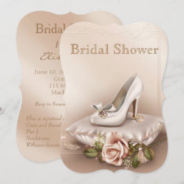 Eleganter Gold- und Elfenbeinheiratsinvit Einladung