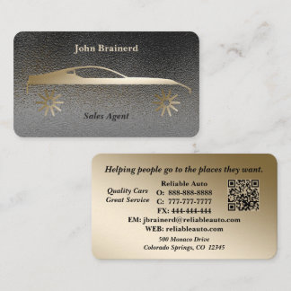 Eleganter Gold- und Smokey-Grau-QR-Code für Autohä Visitenkarte