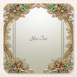 Eleganter Gold Verziert Paper Untersetzer