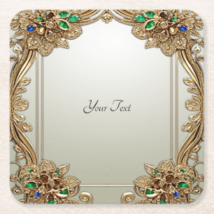 Eleganter Gold Verziert Paper Untersetzer