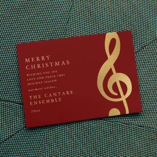 Eleganter Gold-Violin-Schlüssel-Musik-Weihnachten Feiertagskarte