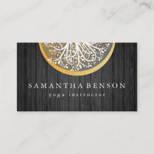 Eleganter Gold-Wasserfarben-Baum-Yoga und Meditati Visitenkarte