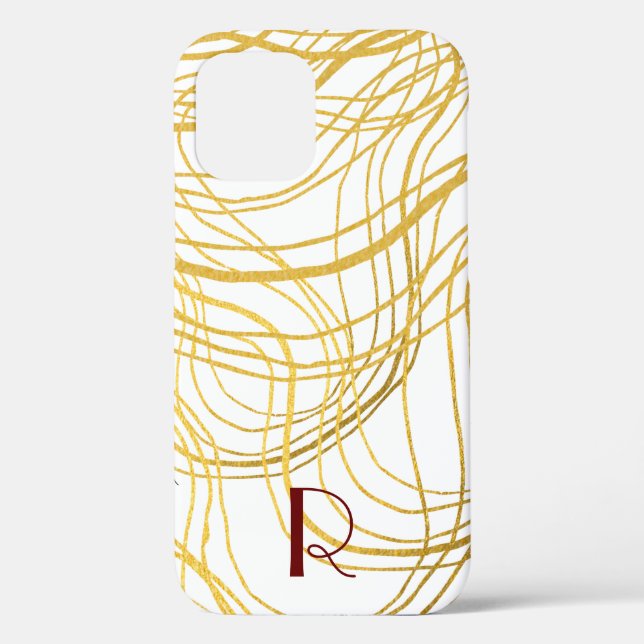 Eleganter Gold Weißer und Schwarzer Text Case-Mate iPhone Hülle (Rückseite)