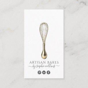 Eleganter Gold Whisk Baker Bäckerei Konditorei Koc Visitenkarte