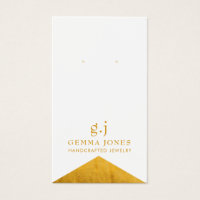 Eleganter Gold White Foil Edge Earring Juwelen