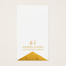 Eleganter Gold White Foil Edge Earring Juwelen