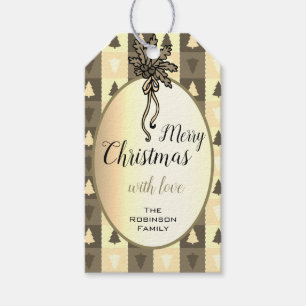 Eleganter Goldeffekt Weihnachtssymbole Personalisi Geschenkanhänger