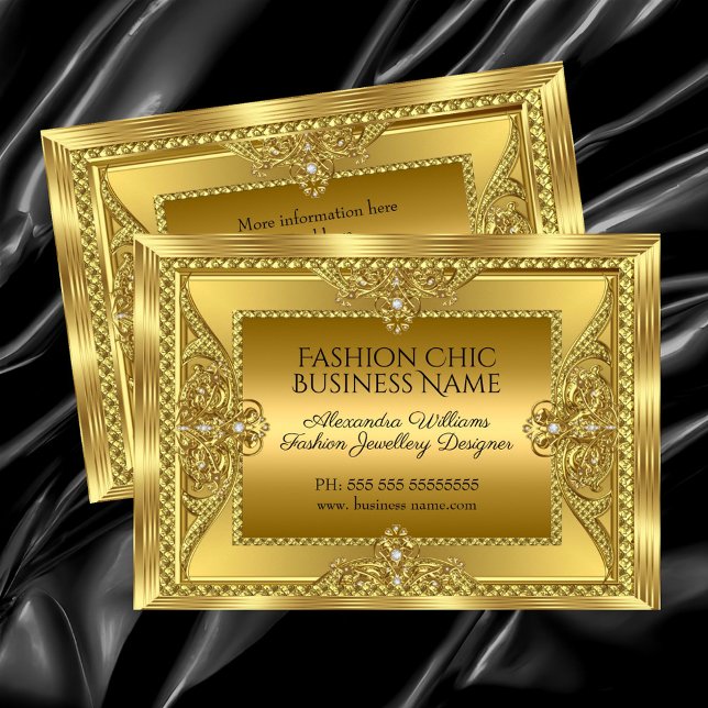 Eleganter Golden Fashion Jewelry Designer Gold Visitenkarte (Von Creator hochgeladen)