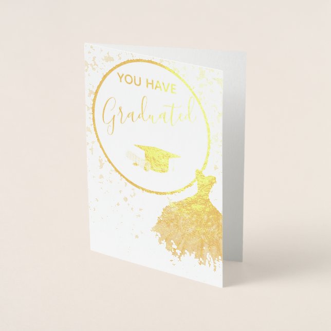 Eleganter Golden Glitzer Herzlichen Glückwunsch Ab Folienkarte (Vorderseite)