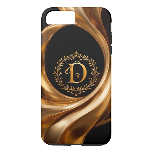 Eleganter Golden Monogram Letter D Case-Mate iPhone Hülle (Rückseite)