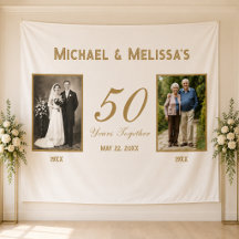 Eleganter Goldener 50. Hochzeitstag Foto Hintergru
