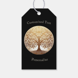 Eleganter goldener Baum des Lebens spiritueller Ze Geschenkanhänger