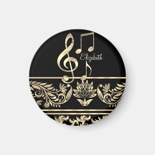 Eleganter goldener Blumenstrauß, Violinschlüssel,  Magnet