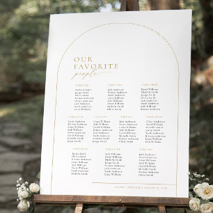 Eleganter goldener Bogen 10 Tische Willkommen Sitz Poster
