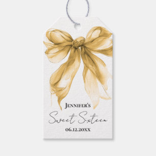 Eleganter Goldener Bogen Coquette Schrift Süße 16 Geschenkanhänger