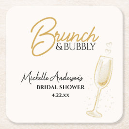 Eleganter Goldener Brunch & Bubbly Junggesellinnen Rechteckiger Pappuntersetzer