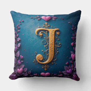 Eleganter goldener Buchstabe J, inspiriert von Lie Kissen