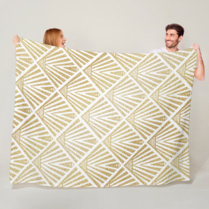 Eleganter goldener Diamantpalmenkunst-Dekoentwurf Fleecedecke