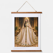 Eleganter goldener Fantasy-Frauen-Wandtapete – Lux