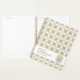 Eleganter Goldener Geometrischer Wochenplaner