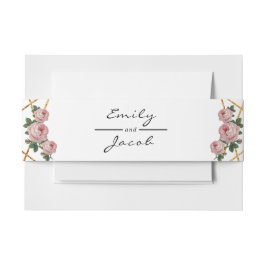 Eleganter Goldener Glitzer Geometrisches Rosa Blum Einladungsbanderole