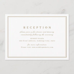 Eleganter goldener Hochzeitsempfang Begleitkarte