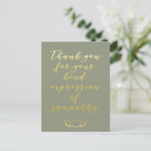 Eleganter goldener Kranz - Danke für Ihr Mitgefühl Postkarte