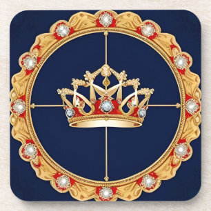 Eleganter goldener Kronenschmuck Getränkeuntersetzer
