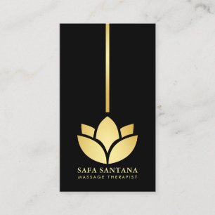 Eleganter Goldener Lotus Luxus-Massagetherapeut  Visitenkarte