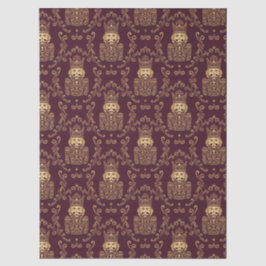 Eleganter goldener Nussknacker-Christmas-Damaskus Seidenpapier