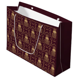 Eleganter goldener Nussknacker-Weihnachts-Damaskus Große Geschenktüte
