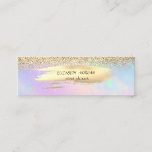 Eleganter goldener Pinselstrich, goldener Glitter  Mini Visitenkarte