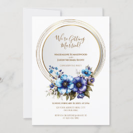 Eleganter goldener Rahmen Lila Blüte Einladung