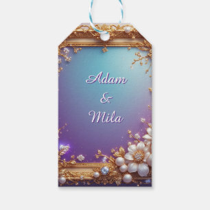 Eleganter Goldener Rahmen mit Perlen Geschenkanhänger