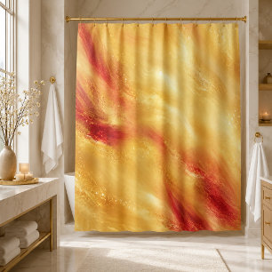 Eleganter goldener Rosé-Abstrakt in Aquarelltechni Duschvorhang