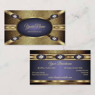 Eleganter Goldener Schlangeneffekt und Dunkelblaue Visitenkarte