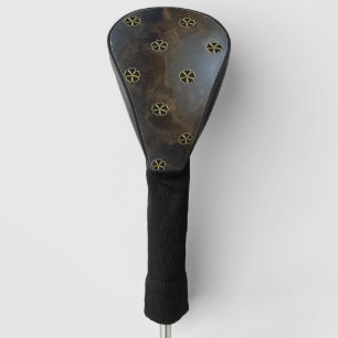 Eleganter Goldener Shamrock, Kleeblatt-Leder-Look Golf Headcover