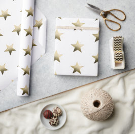 Eleganter Goldener Stern mit Minimalistischem Glan Geschenkpapier