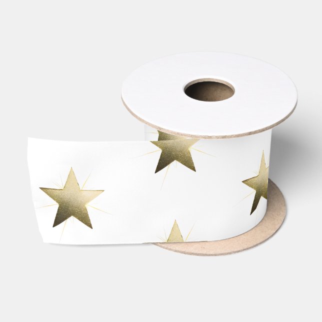 Eleganter Goldener Stern mit Minimalistischem Glan Satinband (Spule)