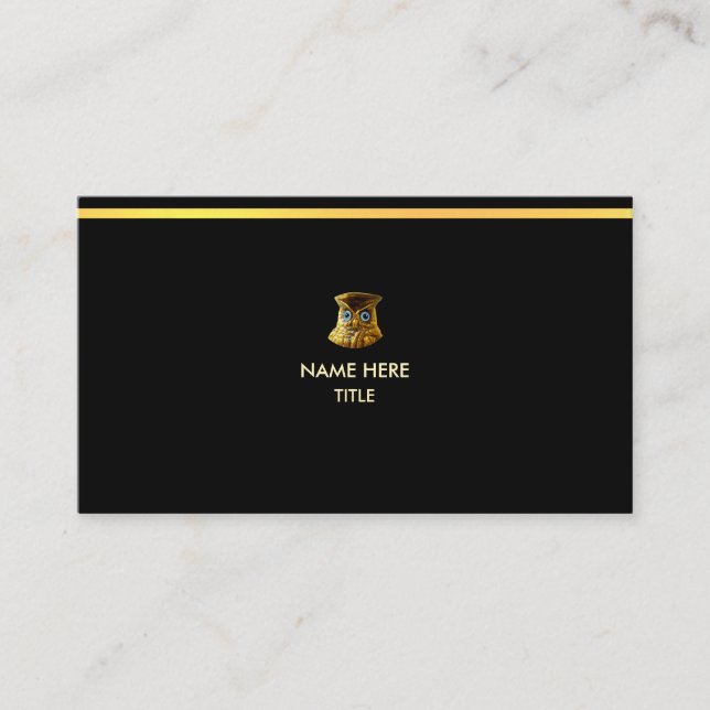 Eleganter Goldener Streifen auf schwarz Visitenkarte (Vorderseite)