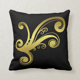 Eleganter goldener viktorianischer Strudel auf Kissen