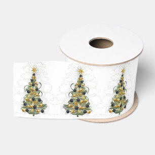 Eleganter goldener Weihnachtsbaum, Band Ripsband
