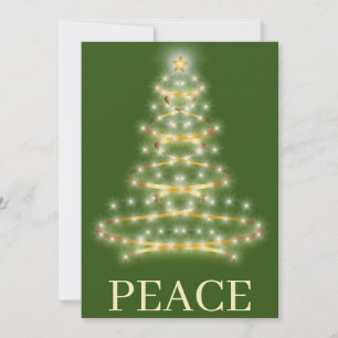 Eleganter Goldener Weihnachtsbaum Feiertagskarte