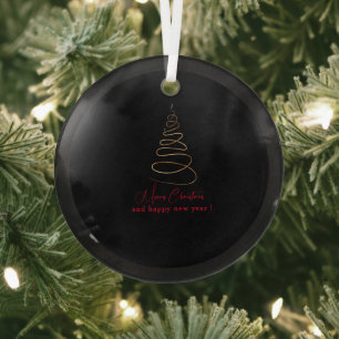 Eleganter goldener Weihnachtsbaum Ornament Aus Glas