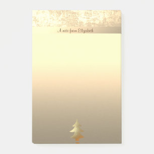 Eleganter goldener Weihnachtsbaum - Personalisiert Post-it Klebezettel