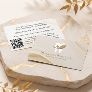 Eleganter Goldener Zahn Zahnarztpraxis QR-Code Visitenkarte