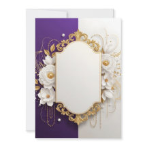 Eleganter goldener Zierrahmen mit weißen Blumen